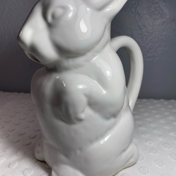 Marsh Industries White Bunny Rabbit Ceramic Pitcher the Tall Ears Version - Picture 3 of 13